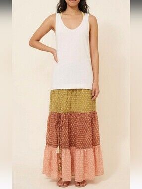 Anthropologie Celandine Tiered Maxi Dress Size XL oversized relaxed fit comfy